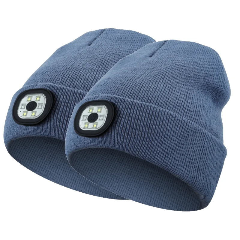 LED-Lit Knit Beanie USB-Rechargeable 4-Light