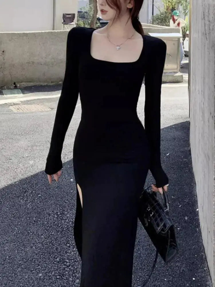 Black Wrap Dress Seductive Street Style Elegance Chic