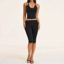 Fitness Set Women Stripes Polka Dot Capri
