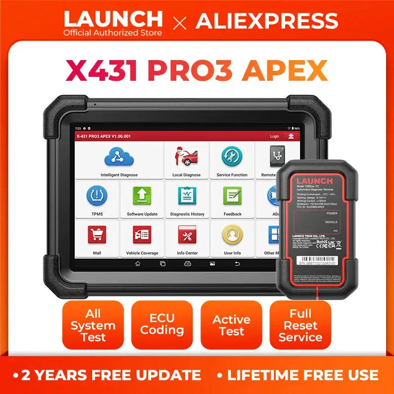 LAUNCH X431 PRO3APEX Car Diagnostic Tools OBD2 Scanner Diagnost Auto Automotive Scan Autoscanner Diagnosis Free Shipping