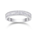 Round Moissanite Ring in Sterling Silver Triple