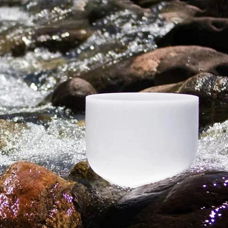 432Hz To 440Hz Frosted Quartz Crystal Singing Bowl For Yoga