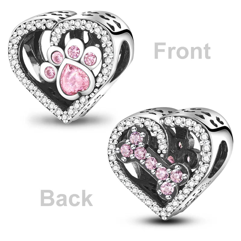 Charm Bead Sterling Silver Pink