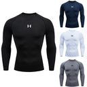 Men Running Compression T-Shirt Long Sleeves Athletic Tops
