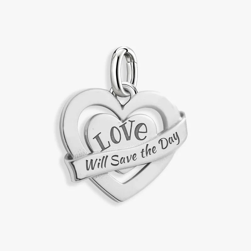 Adjustable Silver Heart Pendant Charm