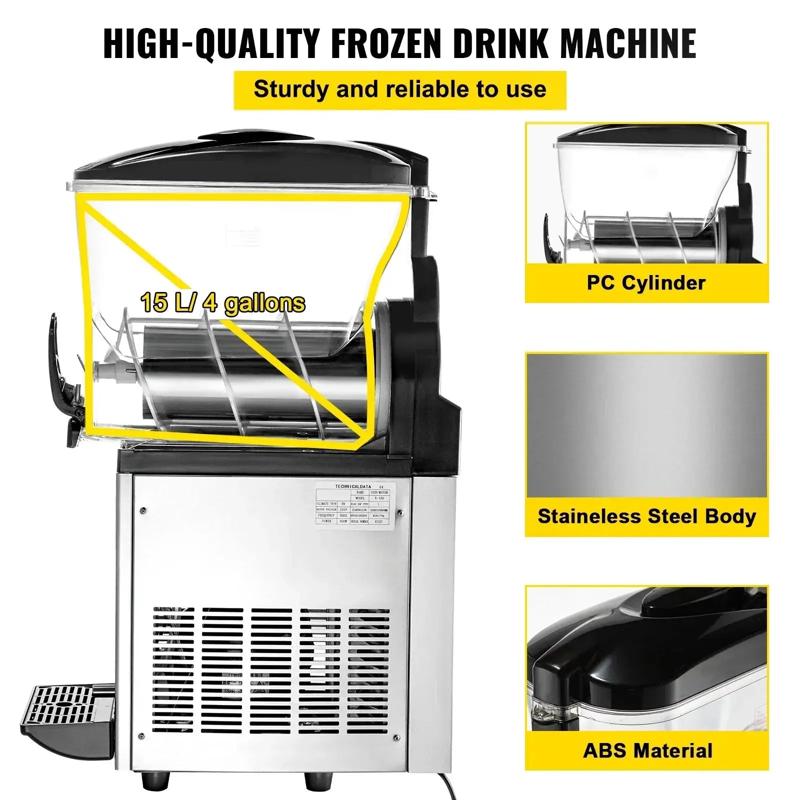 VEVOR 15L Single Tank Slush Ice Machine For Commercial Use