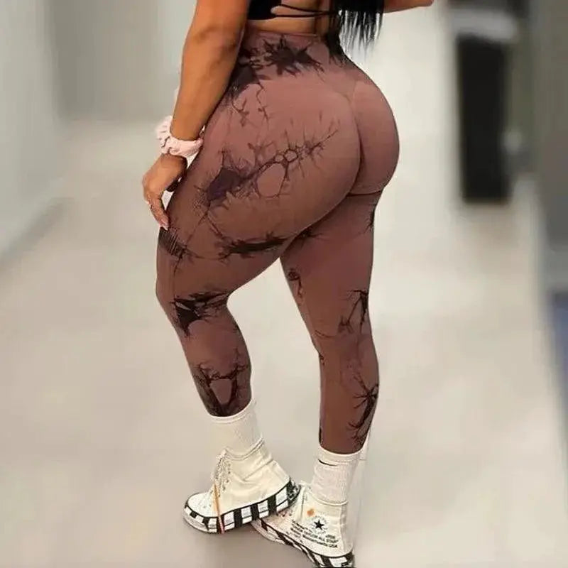Tie-Dye Booty Lift Leggings High Waist Yoga Pants Fitness