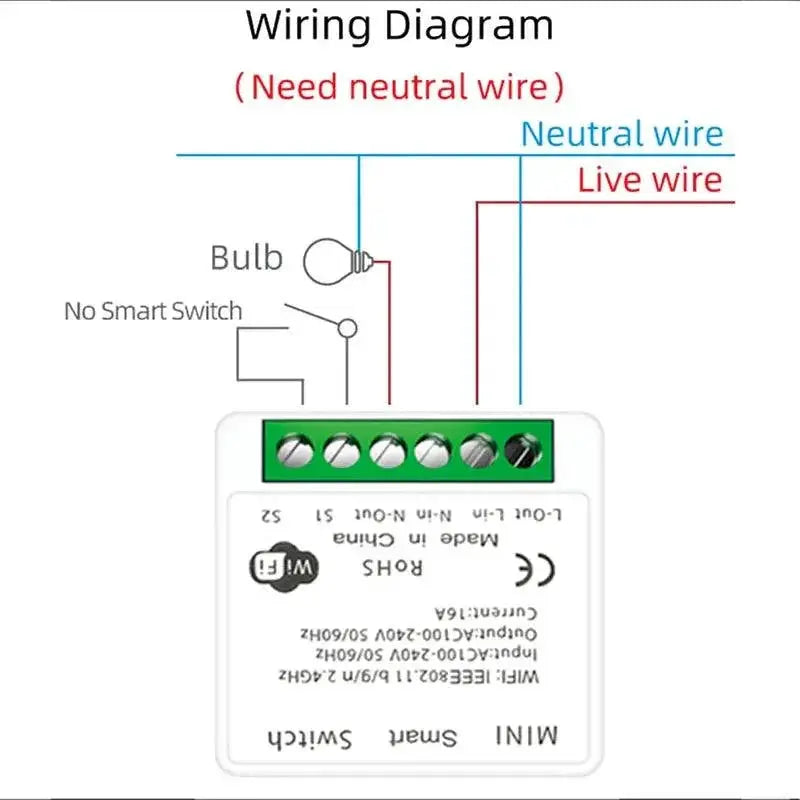 Smart WiFi Light Switch Module With Alexa Google Home