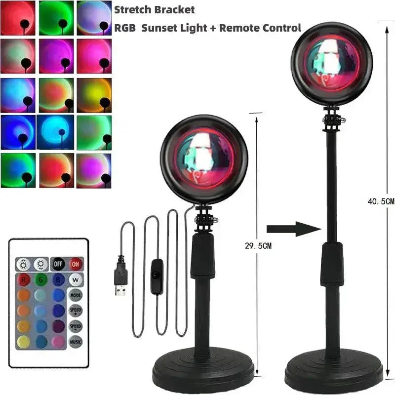 Sunset Projector Lamp Rainbow Atmosphere Night Light Decor