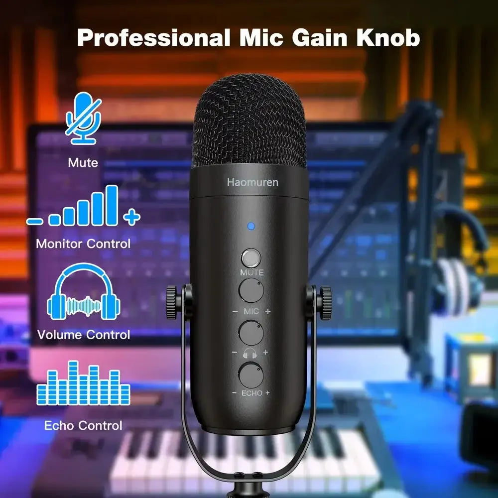 Professional USB Podcast Microphone Kit With Boom Arm