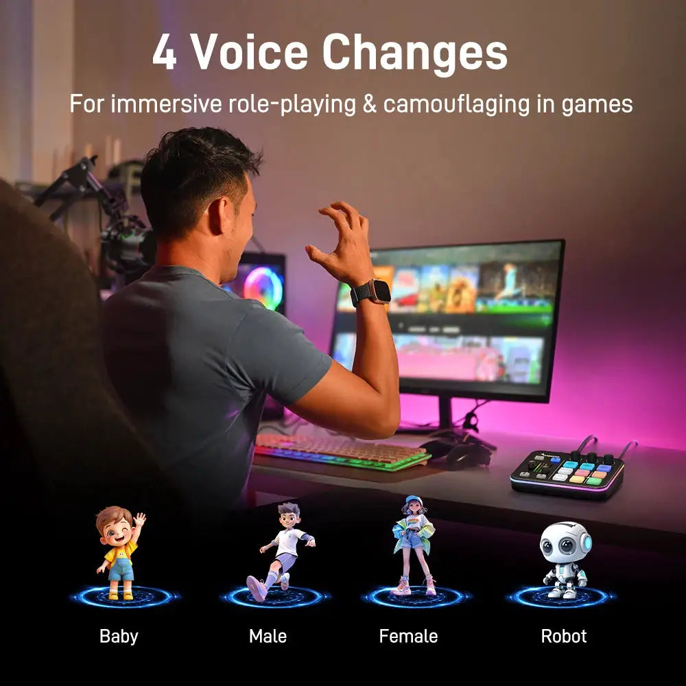 MAONO G1 NEO Gaming Audio Mixer Audio Interface with Pro-preamp, RGB, Bluetooth, 48V Phantom Power for Live Streaming, Podcasting, Content Create, Gaming MaonoCaster G1 NEO Audio Interface (Not for USB Microphone)
