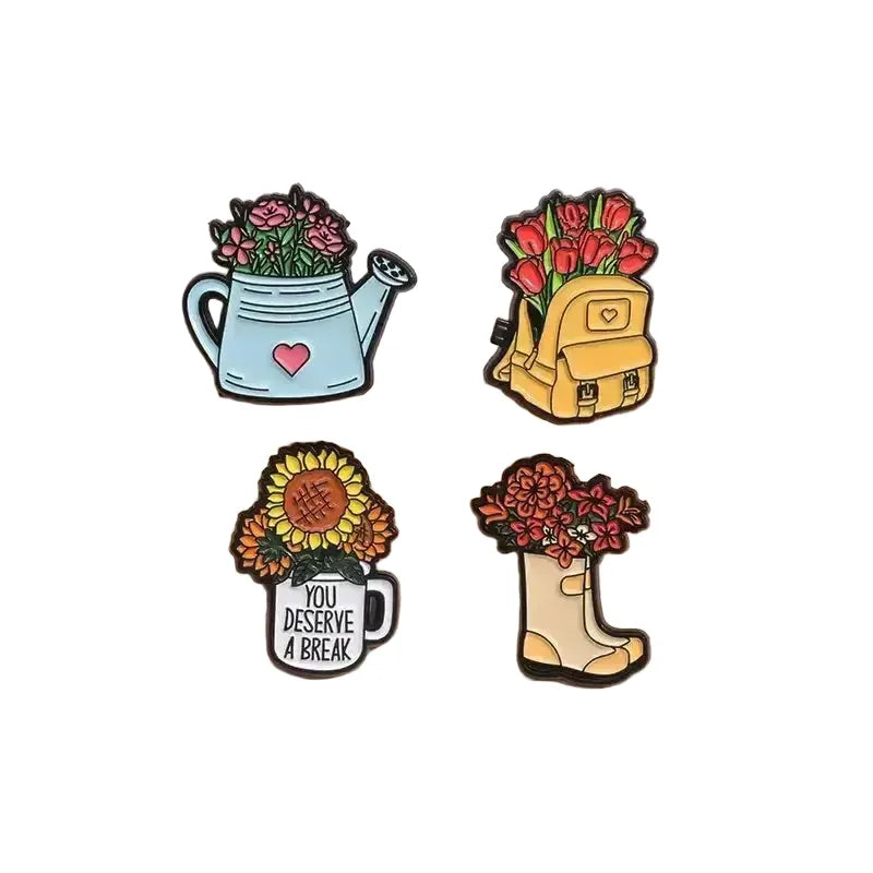 Floral Enamel Pins for Teens Add Color — product view 1