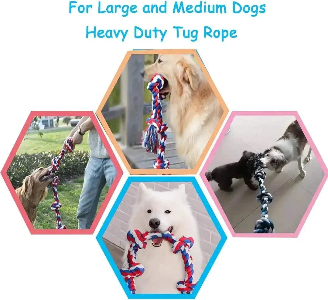 Dog Rope Chew Toy Grind Tooth Cleaning Fun Durable