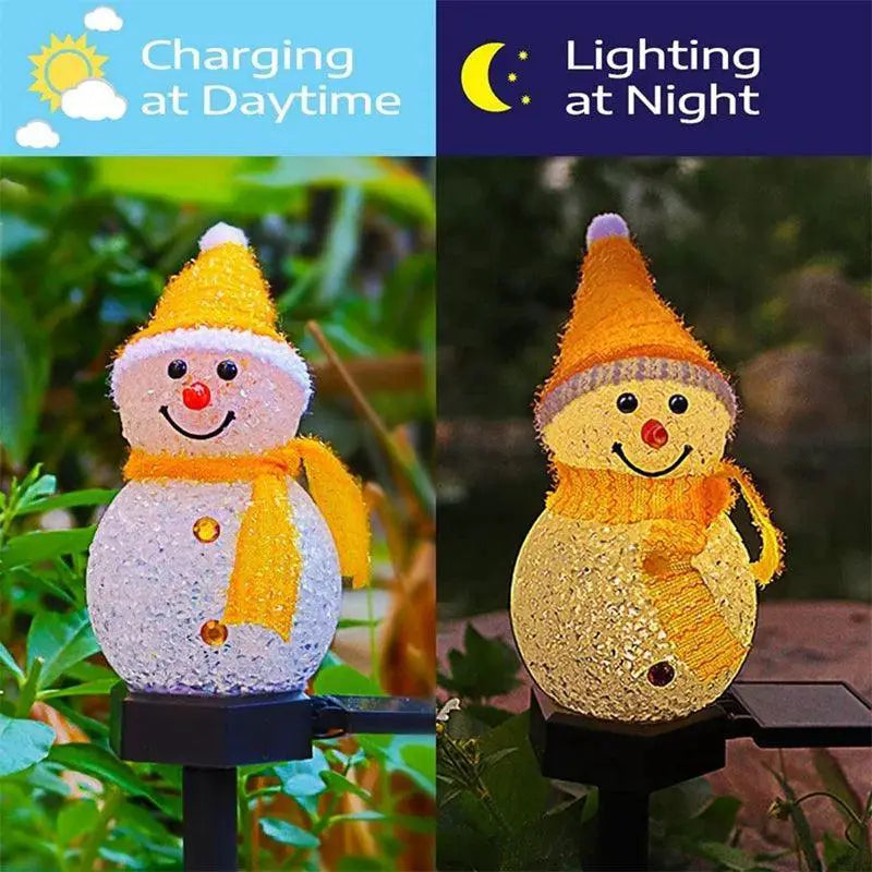 LED Solar Snowman Pathway Lights For Festive Decor