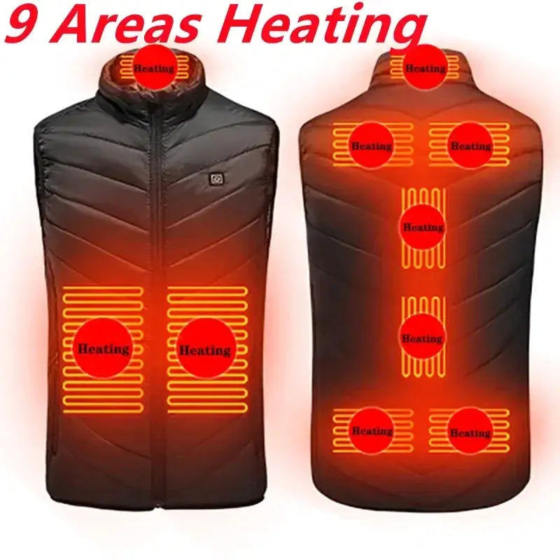 9 13 Heated Vest For Men Women USB Heating Jacket Winter