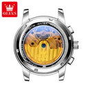 Olevs Mens Luxury Tourbillon Steel Watch