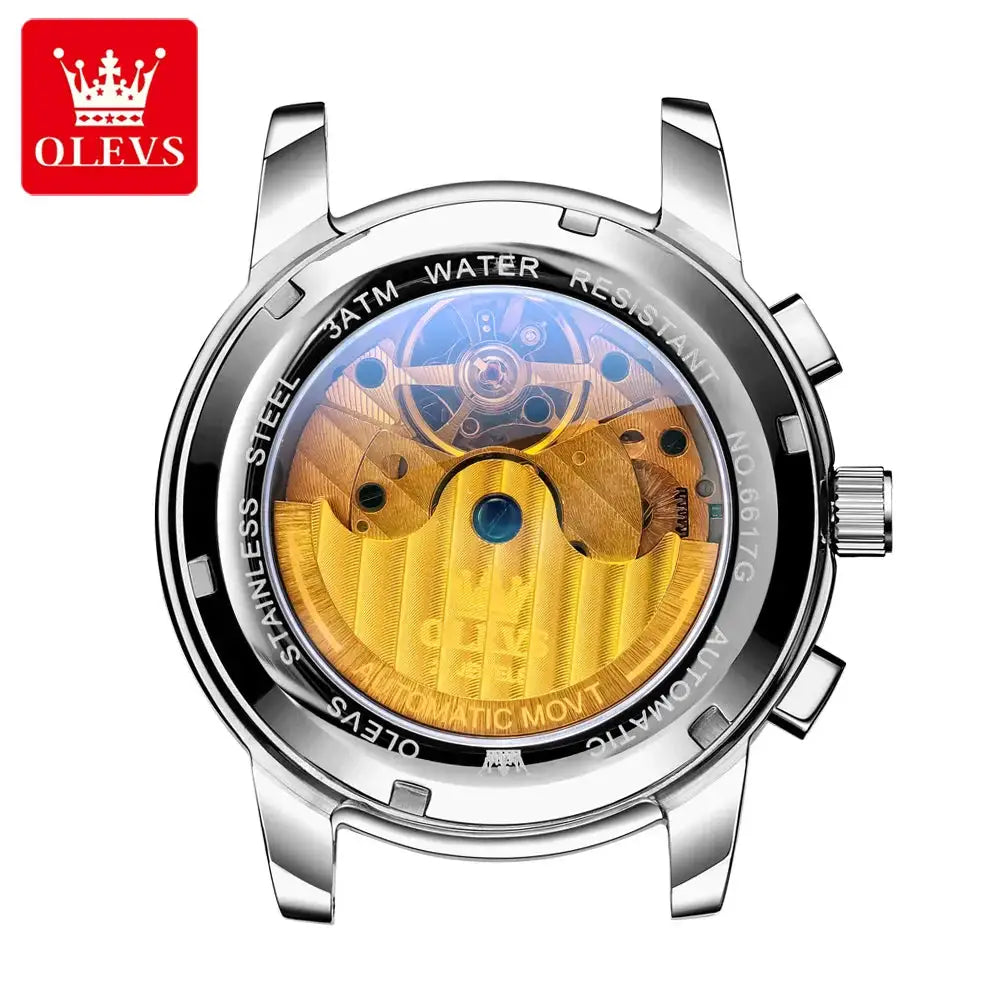 Olevs Mens Luxury Tourbillon Steel Watch — product image 2