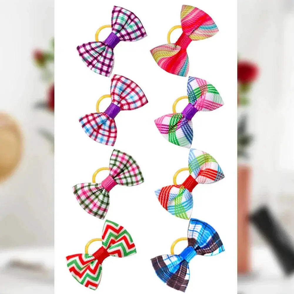 Festive Handmade Dog Bows For Christmas Pet Accessories
