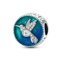 Silver Rainbow Flower Dragonfly Charm