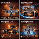 BCUOZ Dashcam Front Rear Left Right Car Cameras Super Night