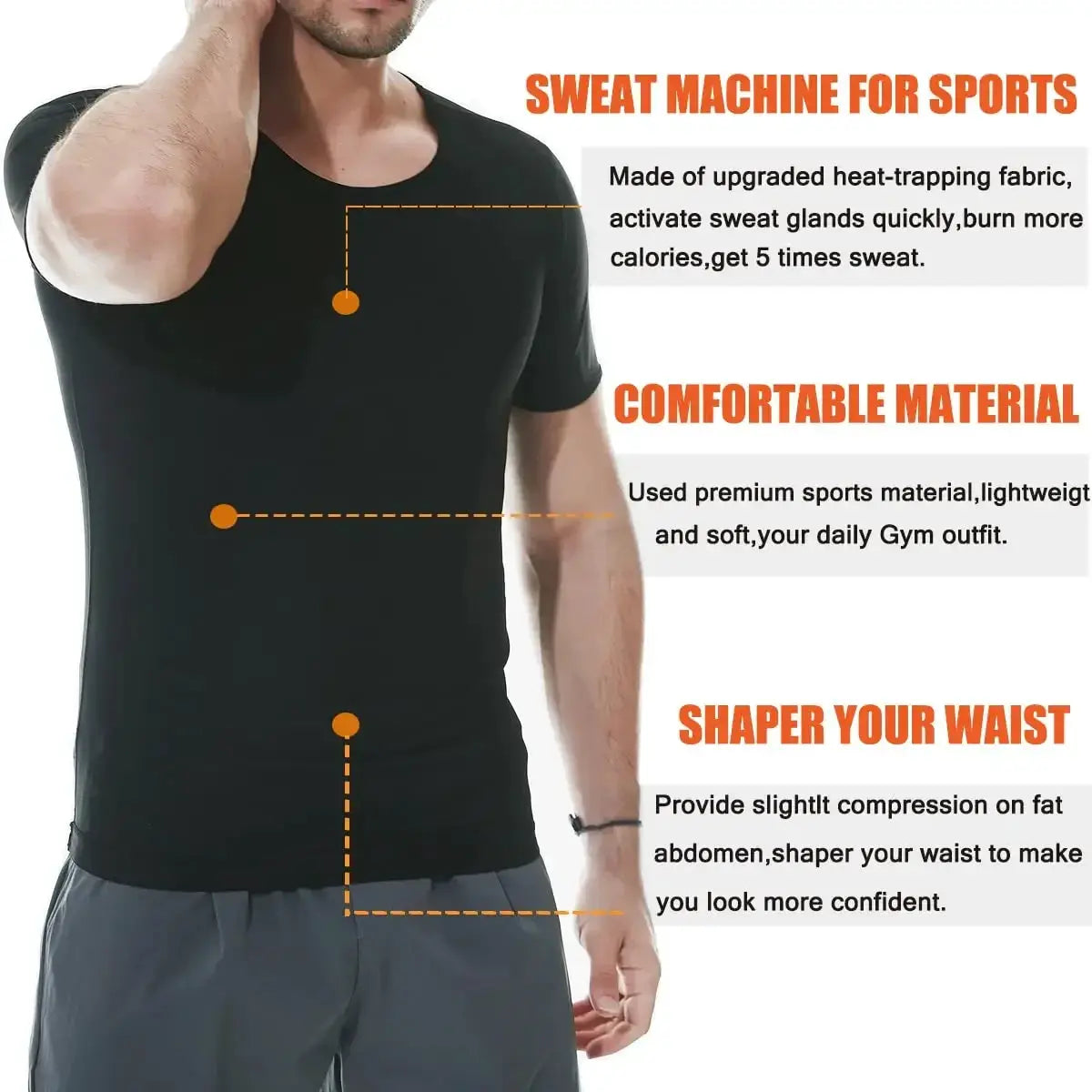 Men Sauna Suit Shirt Shapewear Vest Body Shaper Top