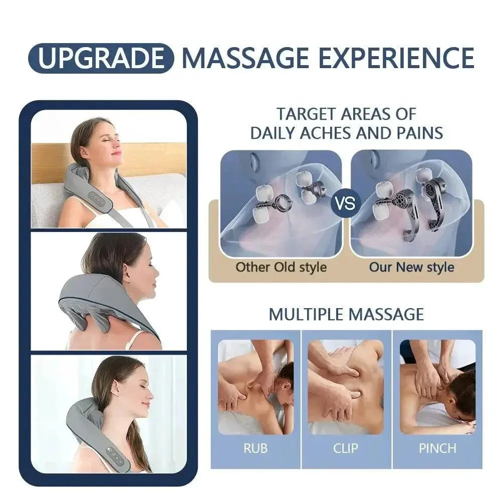 Foreverlily Wireless Neck And Back Massager Shawl Relaxation