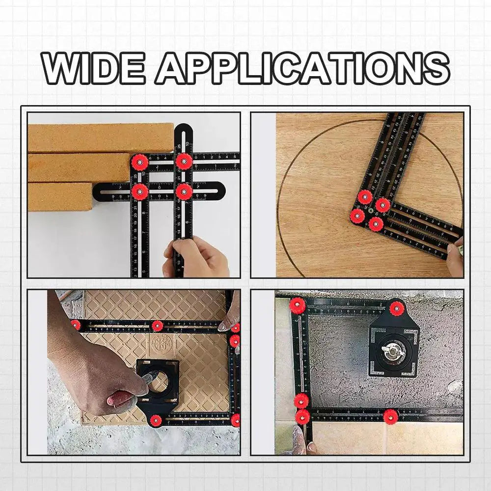 Aluminum Angle Ruler And Drill Locator Tool For Craftsmen