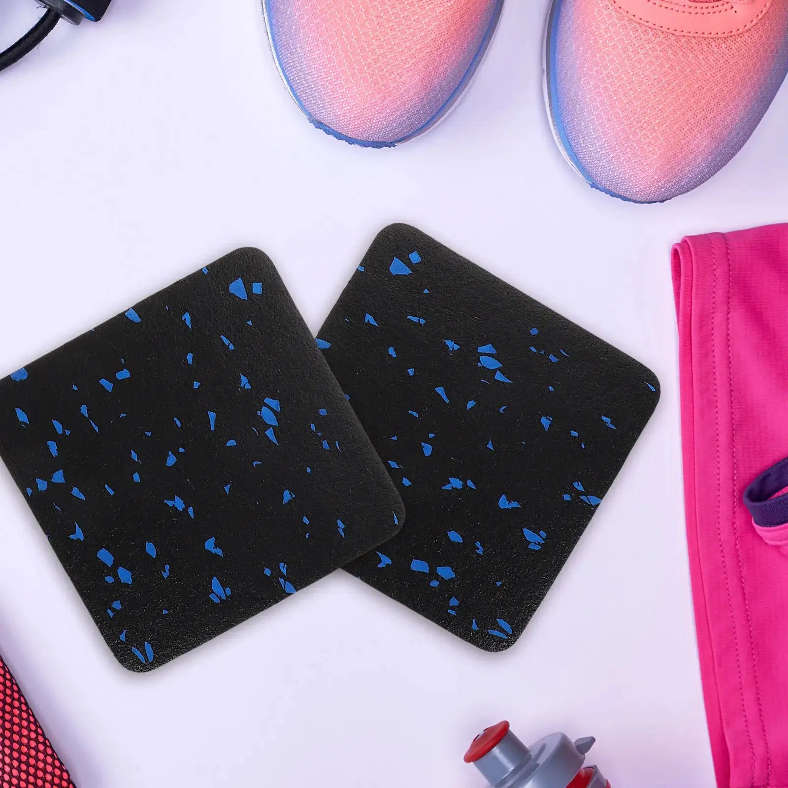 4Pcs Premium Anti Vibration Treadmill Mat Thick Cushioning Noise Cancelling Floor Protection Pad for Fitness Equipment
