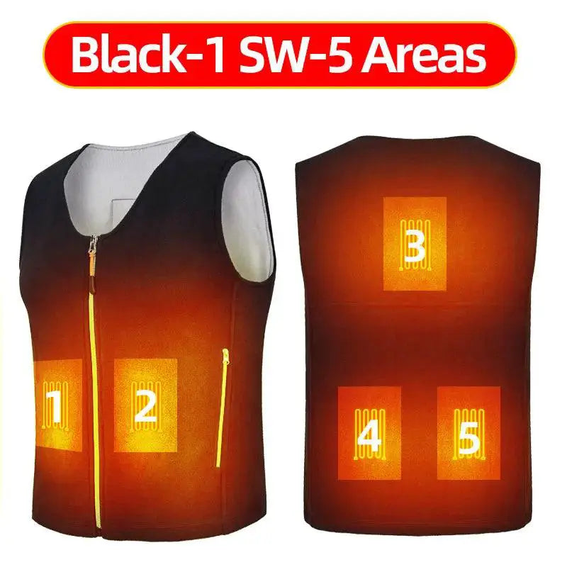 10 Areas Heated Vest Men Women USB Electric Self Heating Vest - OurLum.com