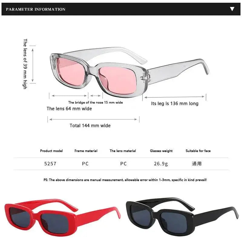 Trendy Vintage Rectangle Sunglasses For Women UV400 Shades