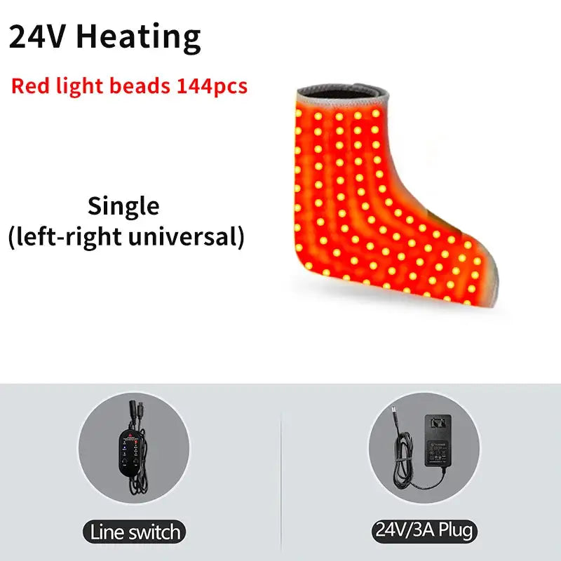 660Nm Red Light Heat Foot Wrap 144 Led Vibration Massage Relief Pain Ankle Comfort Sports Recovery Home Relax Wellness Protector