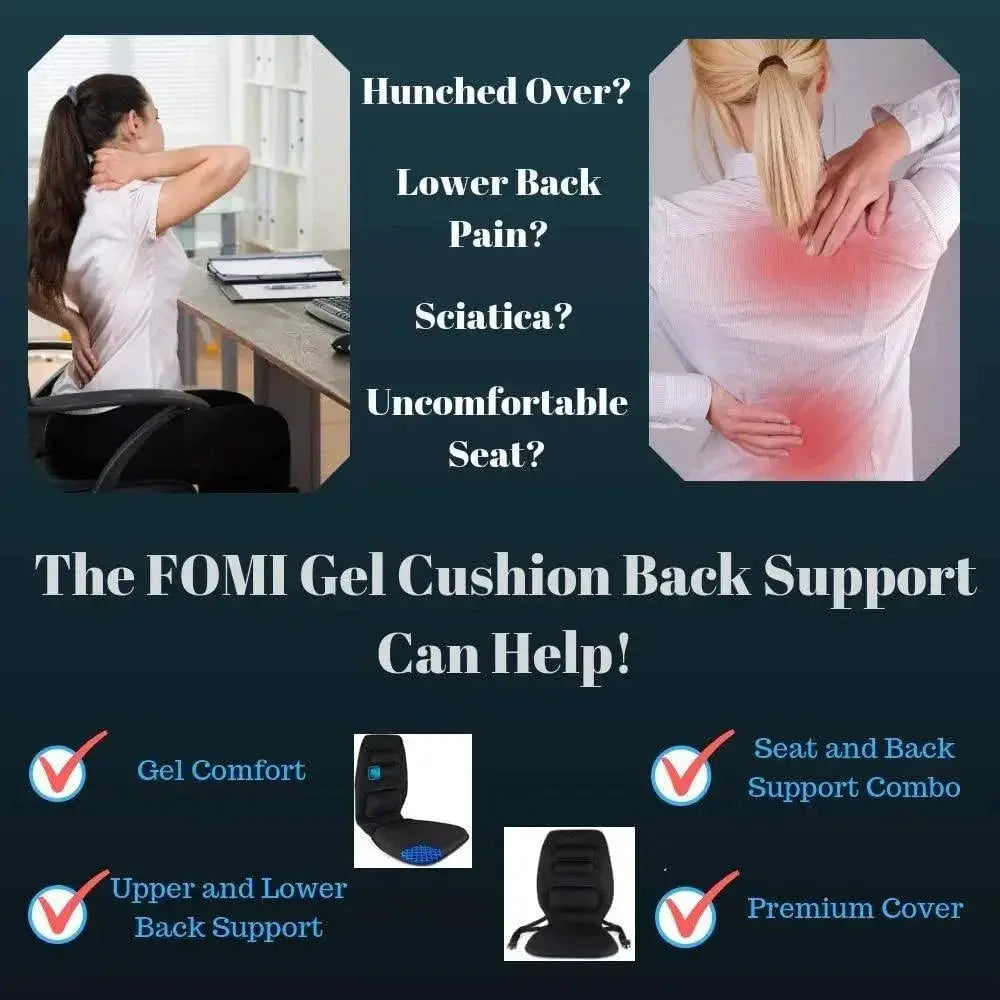 Premium Gel Memory Foam Seat Back Cushion Set for Office Use