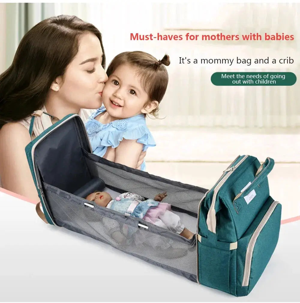 Diaper Backpack With Portable Crib Bed — product view 8