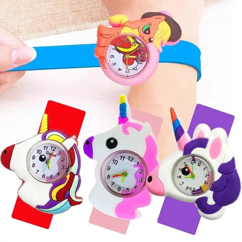 Colorful Cartoon Slap Watches For Kids Educational Gift