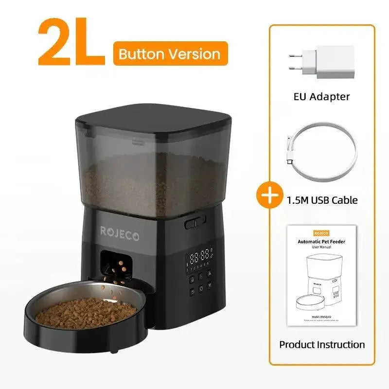ROJECO Smart Automatic Pet Feeder For Cats And Dogs Easy Use