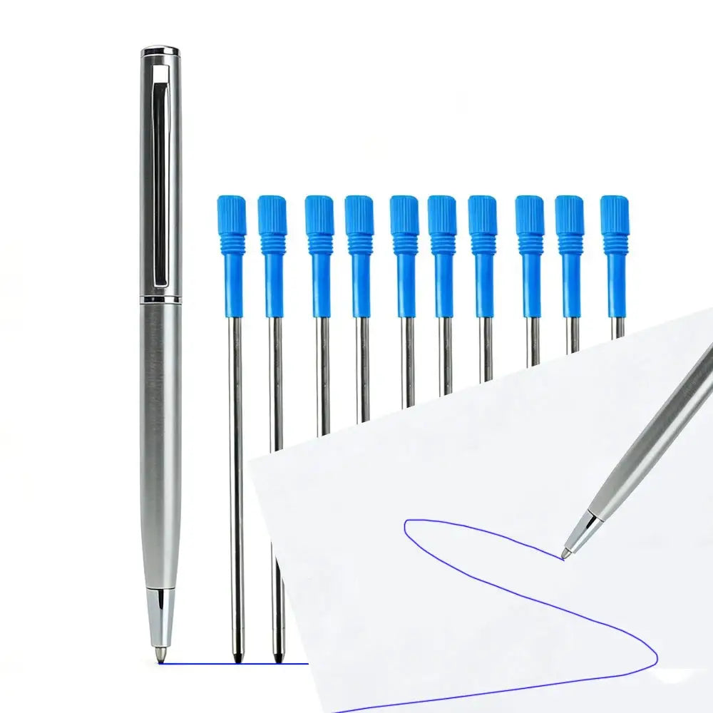 Mini Ballpoint Pen - 10 Refills Pocket Set