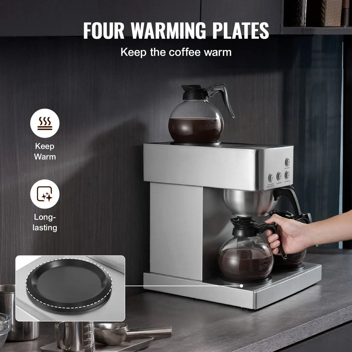 Commercial Drip Coffee Maker, Cups Coffee-Maker Machine with — product view 3