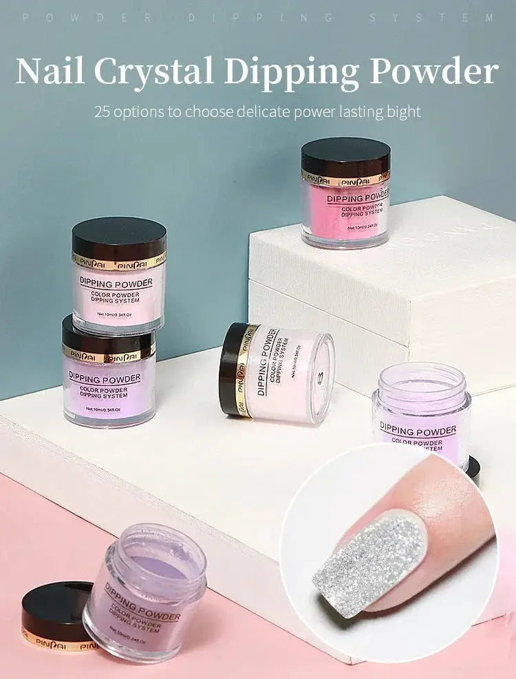 Glitter Chrome Dipping Powder For Nail Art In 25 Colors