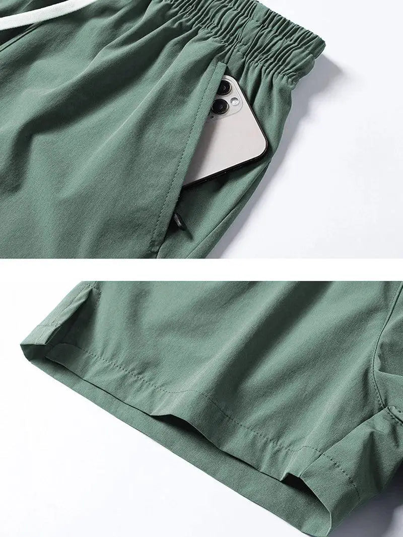 Men's Quick Dry Active Shorts With Zipper Pockets For Sports - OurLum.com