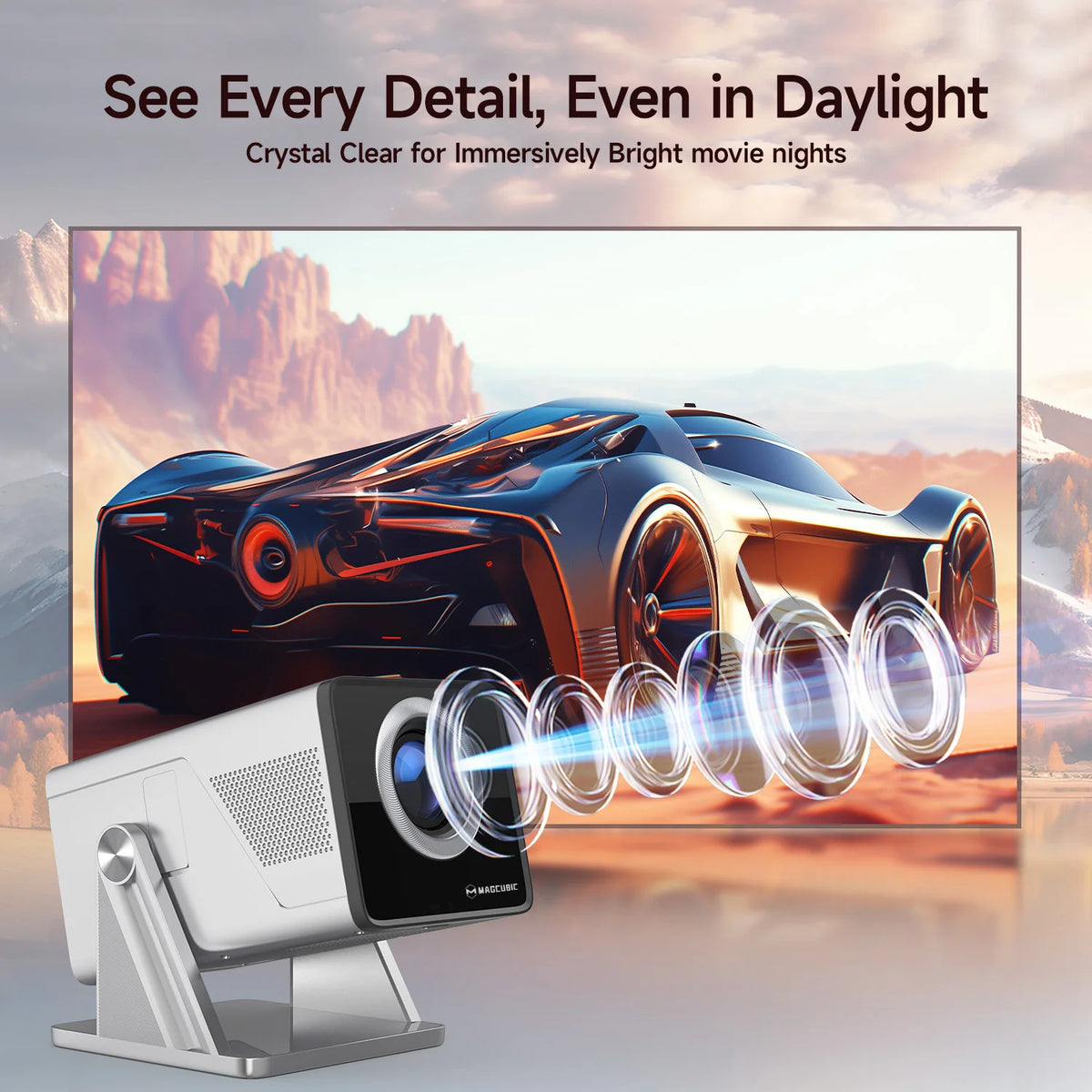 Magcubic Home Outdoor Projector AI Smart Projector with Android — product view 3