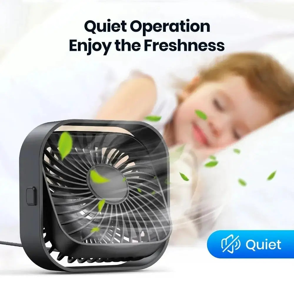 TOPK USB Portable Mini Fan 3 Speed 360 Rotatable Desk Fan - OurLum.com