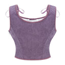 Vintage Gothic Lace-Up Corset Tank Top for Women