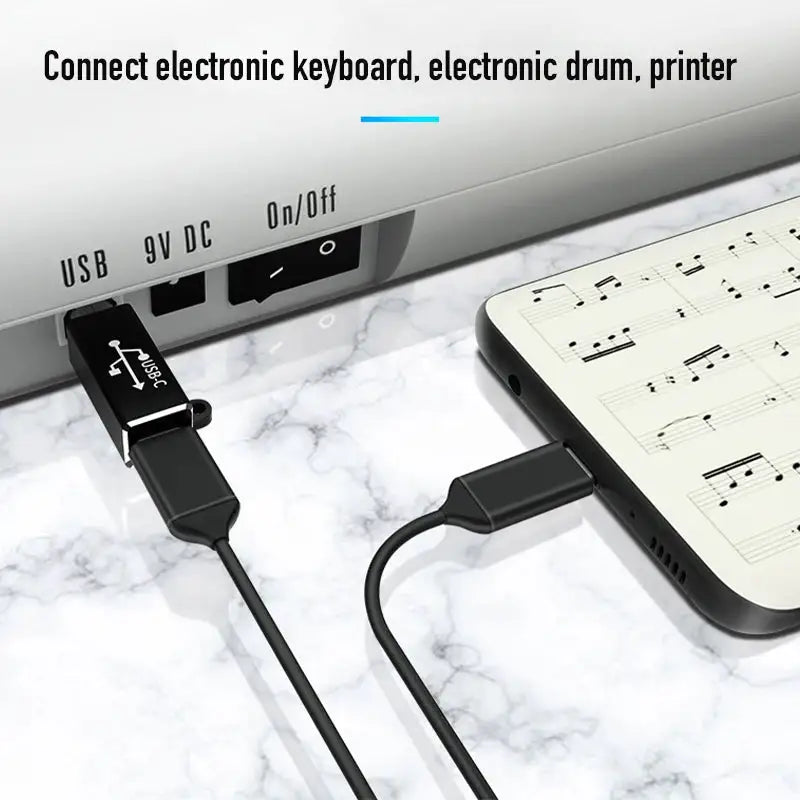 Type C USB Female to USB-B Male Adapter for Printer Scanner Converter USB-C Data Transfer Adapter for MIDI Controller Keyboard
