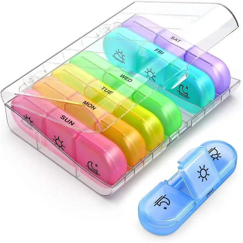 Weekly Pill Organizer For Daily Dosing And Reminders