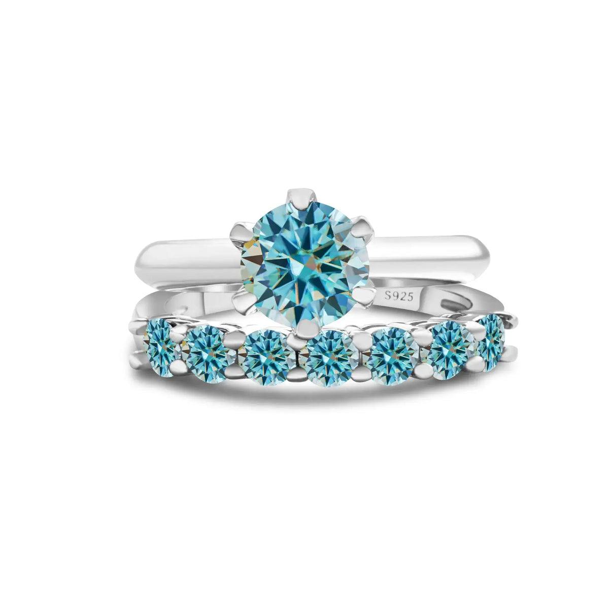 Moissanite Ring in Sterling Silver Piece — product view 6