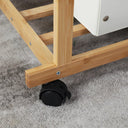 Bamboo Garment Coat Clothes Hanging Heavy Duty Rack Shelves