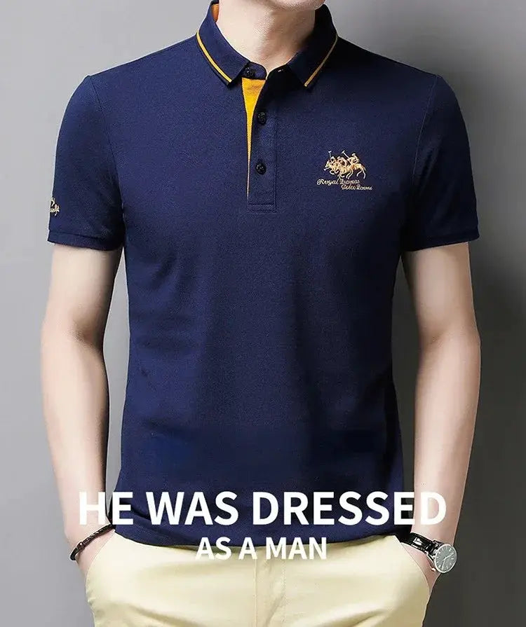 New Summer Korean Embroidered Polo Shirt For Men Luxury Top