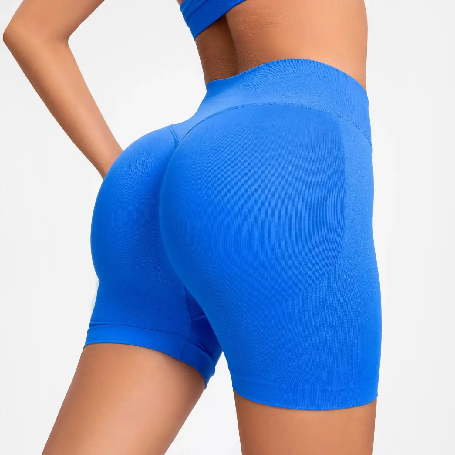 NCLAGEN Impact Shorts 4.5" Women Fitness Sports Biker Shorts Low Ribbed Band Gym Workout Scrunch Butt Yoga Seamless Leggings
