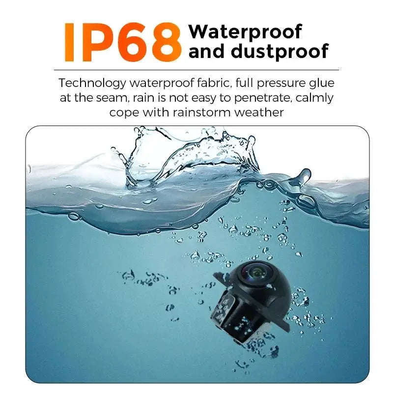 IP68 Waterproof 180 Degree Auto Parking Assist Rear View Camera 1080P AHD - stepyours.com