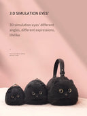 JIAERDI Lolita Plush Cute Cat Bag Women Harajuku Fur Bag